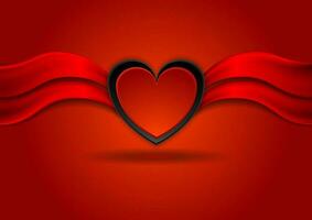 Bright red Valentines Day background with heart vector