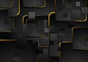 Black squares background with glowing fiery lights vector