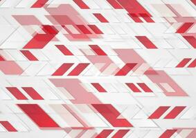 Bright red tech geometric abstract background vector