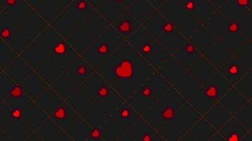 Red hearts abstract St Valentines Day pattern background vector