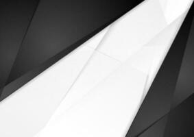 Abstract black white technology polygonal corporate background vector