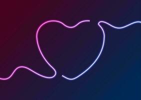 Blue purple electric neon heart abstract background vector