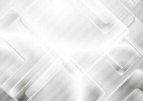 White grey technology background with glossy squares vector