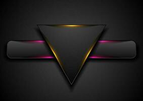 Triangle and rectangle with glowing light abstract background vector