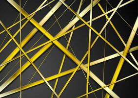 Golden stripes pattern on black background vector