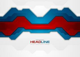 Red and blue abstract technology background vector