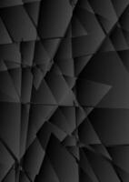 Black abstract tech polygonal fragments background vector