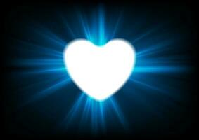 Heart and glowing luminous effect background vector