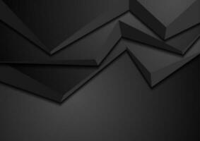 Black abstract 3d shapes corporate background vector