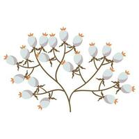 Autumn forest white berries on twig illustration. vector