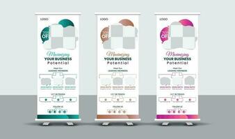 Minimal Business Roll Up Banner Design vector