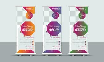 Minimal Business Roll Up Banner Design vector