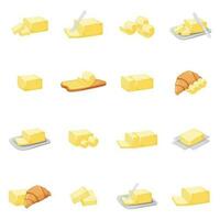 Milk product natural ingredient butter or margarine icon, concept cartoon organic dairy breakfast food vector illustration, isolated on white.