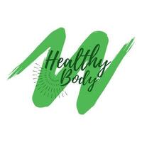 Healthy Body label. Eco style and Wellness Life. Healthy Lifestyle badges. Vector illustration icon with Sunburst