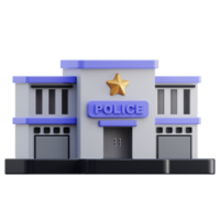 police station 3d illustration png