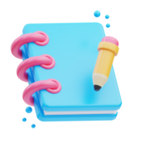 Creative Notebook School 3D Illustration png