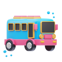 School Bus School 3D Illustration png