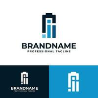 Letter I Financial Battery Logo, suitable for business related to finance and battery. vector