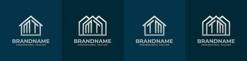 Letter MT and TM Home Logo Set. Suitable for any business related to house, real estate, construction, interior with MT or TM initials. vector