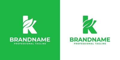 Letter K Leaf Logo, suitable for business related to leaf, nature, plant, ecology, or environment with K initial. vector