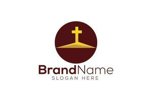 Modern Christian gold logo design vector template