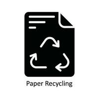 Paper Recycling Vector Solid Icon Design illustration. Nature and ecology Symbol on White background EPS 10 File