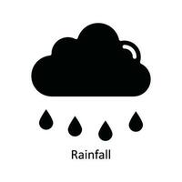 Rainfall  Vector Solid Icon Design illustration. Nature and ecology Symbol on White background EPS 10 File