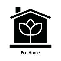 Eco Home Vector Solid Icon Design illustration. Nature and ecology Symbol on White background EPS 10 File