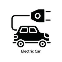 Electric Car Vector Solid Icon Design illustration. Nature and ecology Symbol on White background EPS 10 File
