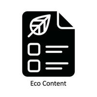 eco contenido vector sólido icono diseño ilustración. naturaleza y ecología símbolo en blanco antecedentes eps 10 archivo