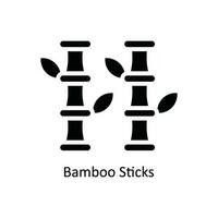 Bamboo Sticks Vector Solid Icon Design illustration. Nature and ecology Symbol on White background EPS 10 File