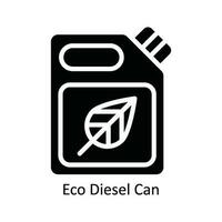 Eco Diesel Can  Vector Solid Icon Design illustration. Nature and ecology Symbol on White background EPS 10 File