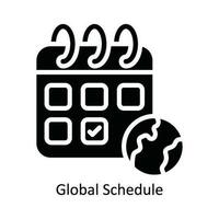 global calendario vector sólido icono diseño ilustración. naturaleza y ecología símbolo en blanco antecedentes eps 10 archivo