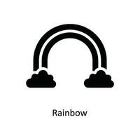 Rainbow Vector Solid Icon Design illustration. Nature and ecology Symbol on White background EPS 10 File