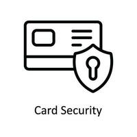 tarjeta seguridad vector contorno icono diseño ilustración. ciber seguridad símbolo en blanco antecedentes eps 10 archivo