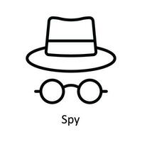 Spy Vector  outline Icon Design illustration. Cyber security  Symbol on White background EPS 10 File