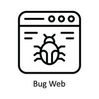 Bug Web Vector  outline Icon Design illustration. Cyber security  Symbol on White background EPS 10 File
