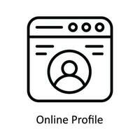 Online Profile Vector  outline Icon Design illustration. Cyber security  Symbol on White background EPS 10 File