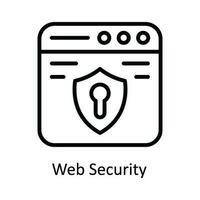 Web Security Vector  outline Icon Design illustration. Cyber security  Symbol on White background EPS 10 File