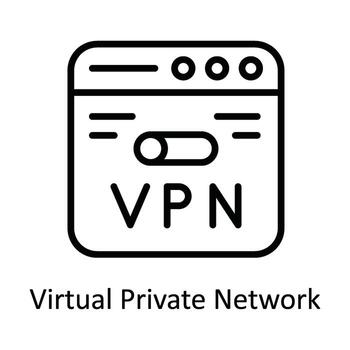 Virtual Private Network Vector  outline Icon Design illustration. Cyber security  Symbol on White background EPS 10 File