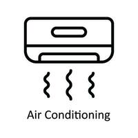 aire acondicionamiento vector contorno icono diseño ilustración. cocina y hogar símbolo en blanco antecedentes eps 10 archivo