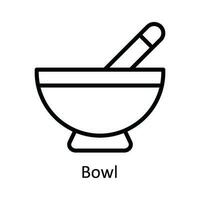 Bowl Vector outline Icon Design illustration. Kitchen and home  Symbol on White background EPS 10 File