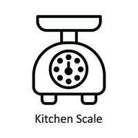 Kitchen Scale Vector outline Icon Design illustration. Kitchen and home  Symbol on White background EPS 10 File