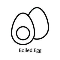 Boiled Egg Vector outline Icon Design illustration. Kitchen and home  Symbol on White background EPS 10 File