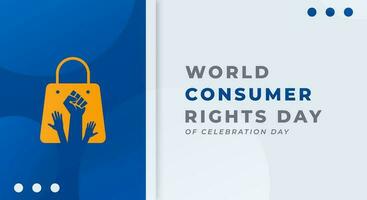 mundo consumidor derechos día celebracion vector diseño ilustración para fondo, póster, bandera, publicidad, saludo tarjeta