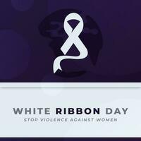 White Ribbon Day Celebration Vector Design Illustration for Stop violence against women background