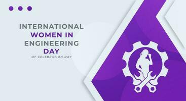 International Women in Engineering Day Vector Design Illustration for Background, Poster, Banner, Advertising, Greeting Card