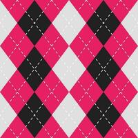 Argyle vector pattern. Argyle pattern. Pink and black argyle pattern. Seamless geometric pattern for clothing, wrapping paper, backdrop, background, gift card, sweater.