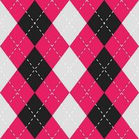 Argyle vector pattern. Argyle pattern. Pink and black argyle pattern. Seamless geometric pattern for clothing, wrapping paper, backdrop, background, gift card, sweater.