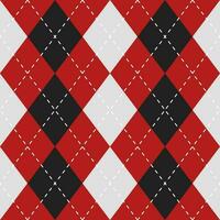 Argyle vector pattern. Argyle pattern. Red and black argyle pattern. Seamless geometric pattern for clothing, wrapping paper, backdrop, background, gift card, sweater.